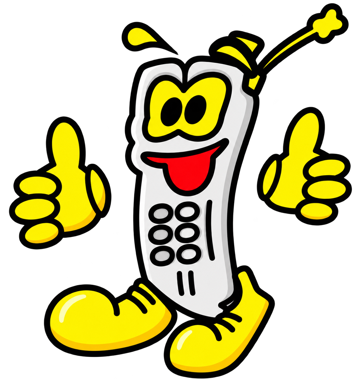 Mobiltechs glada telefonmaskot